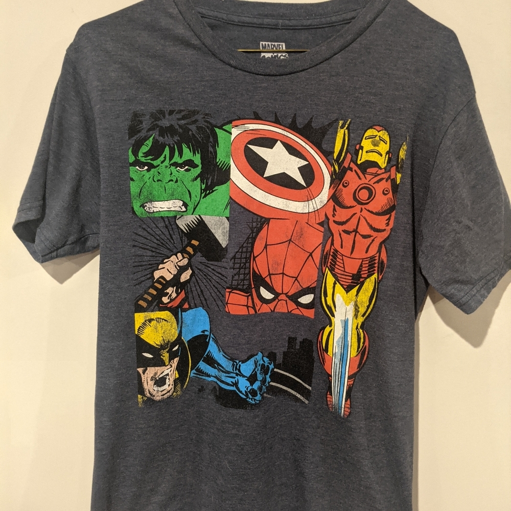 Men's Marvel Superhero Tshirt Blue SM